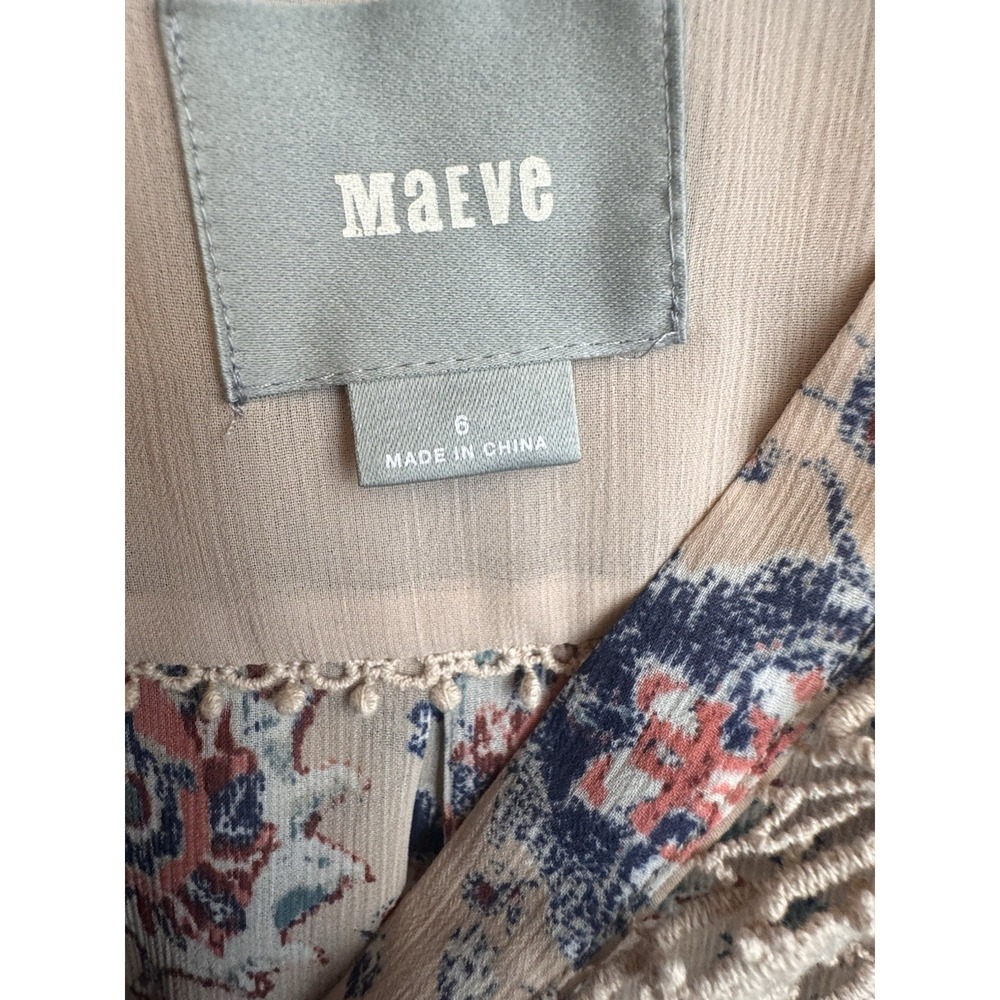 Anthropologie Maeve Top Size 6 Top‎  Floral Boho V Neck Cottage Crochet Lace - Picture 4 of 9
